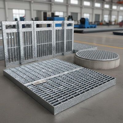 Hot Dip Galvanized Heavy Duty Steel Grating with Serrated Bar for Industrial Platforms and Trench Covers